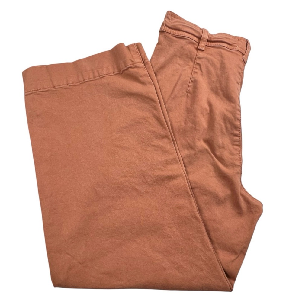 Marine Layer Womens 10 Bridget Slim Wide Leg Brown‎ Canvas High Waisted Pants